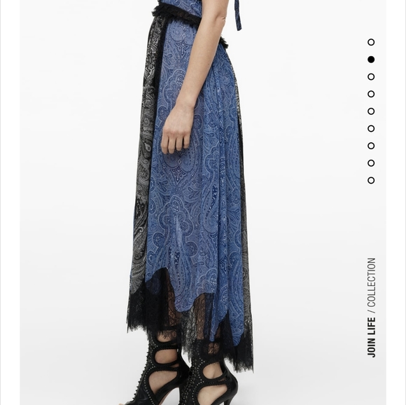 ZARA LIMITED EDITION HALTER LACE DRESS BLUE - Picture 8 of 16